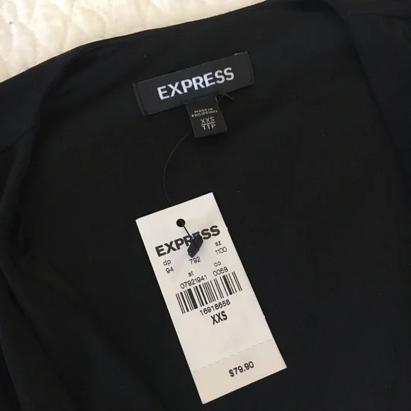 NWT Express Plunging Knot Front Maxi Dress Black Women’s XXS - Picture 6 of 11